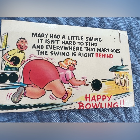 1965 humorous Bowling Postcard, Posted - Picture 1 of 2
